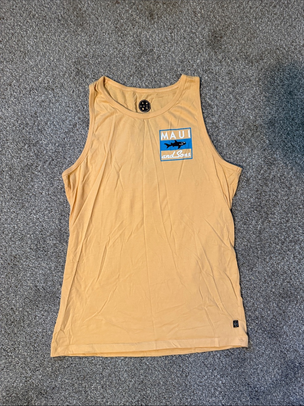 Maui and Sons Pale Yellow Surf Logo Tank